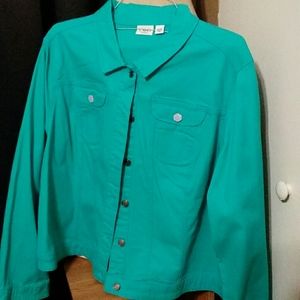 Cato plus size teal green jacket